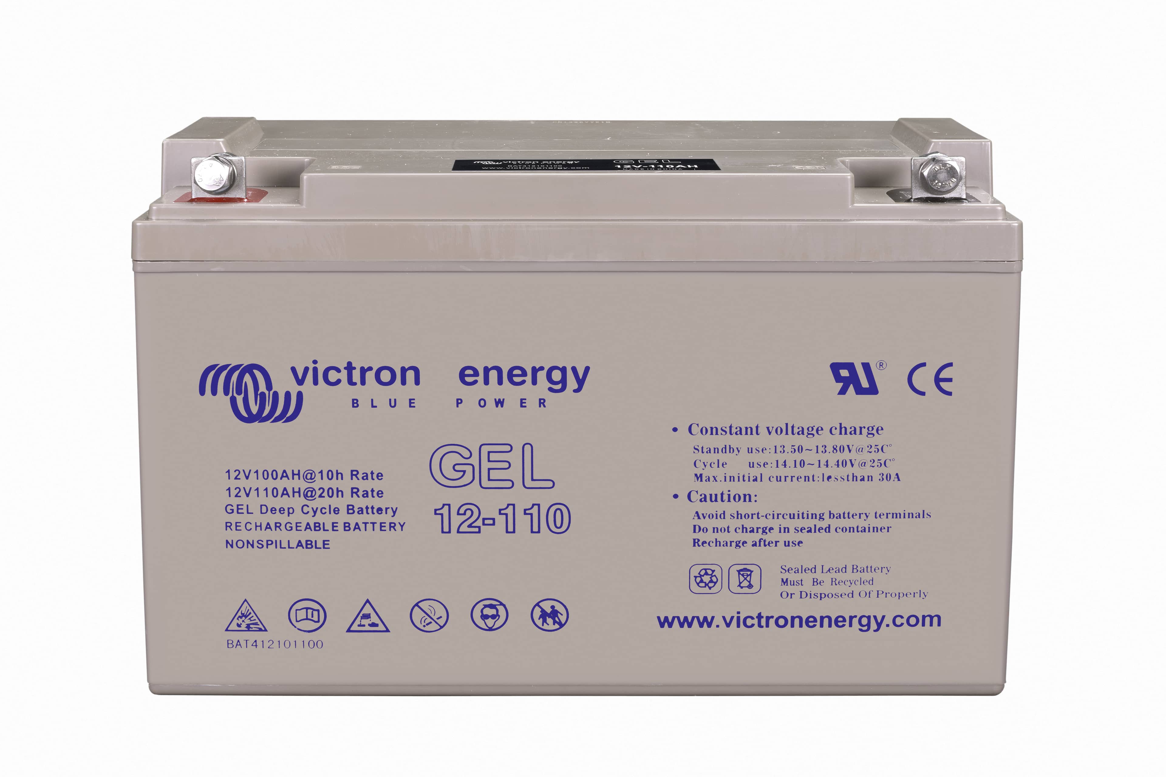 12V 110Ah Gel Deep Cycle Battery (front-angle) thumbnail